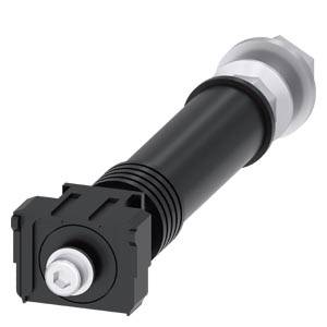 A black, cylindrical adapter with a threaded screw and square end. Used in electrical or mechanical connections.
