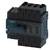 A black and blue-grey electrical circuit breaker from Siemens with multiple connections, photographed from the side.