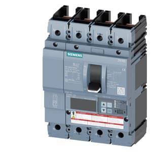 A blue-black Siemens electric power switch, three-pole, for industrial applications, without visible connections.