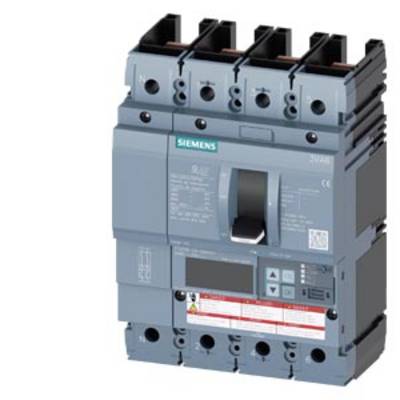 A four-pole Siemens protective switch in grey, suitable for industrial electrical applications, with operating lever in the centre.
