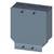 Grey radiator in a square shape with ventilation slots at the top and two rotary knobs at the bottom. Suitable for wall mounting.