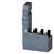Electrical switchboard with switches and fuses, typical use in industrial applications for control and protection.