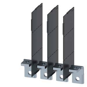 Three black metal blades mounted vertically side by side, each on silver brackets.