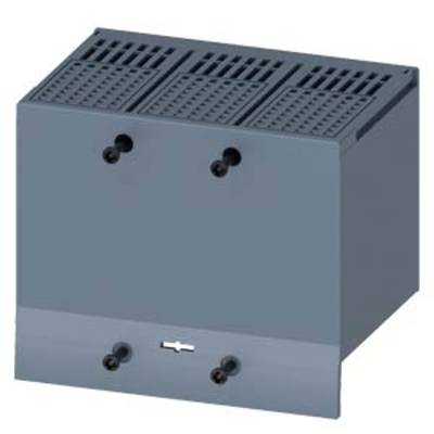Grey, rectangular device with ventilation grilles on top and four protruding connections at the front.