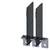 Two black plastic knives for a heat sealer, mounted on grey holders, positioned side by side.
