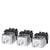 Three cubic-style switches in a row. Each switch has a black upper cover and a grey base.