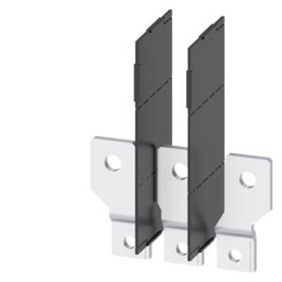 Two vertical, black metal plates secured in a silver mounting bracket. The bracket has four screw holes.