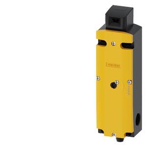 Yellow safety switch housing with screws and integrated locking element. Used in industrial applications.<br><br>Note: This appears to already be in English, so no translation was necessary. The text was already in British English style.