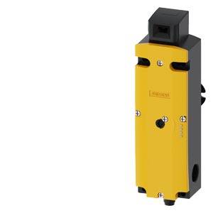 A yellow safety limit switch with a black housing, mounted for industrial applications to monitor machine positions.