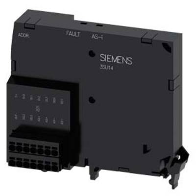 'SIEMENS' AS-i Bus Module, black, with multiple connections and labels for address and fault indication.