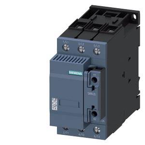 A Siemens power circuit breaker, black and blue, with brand logo, for electromechanical control systems.
