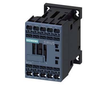 Industrial contactor by Siemens, SIRIUS series, with multiple connections and model code '3RT2026'. Suitable for industrial applications.