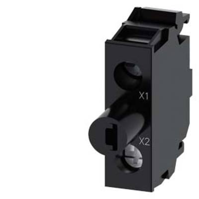 A black electrical component with two terminals, marked as 'X1' and 'X2', shows a plug connection.