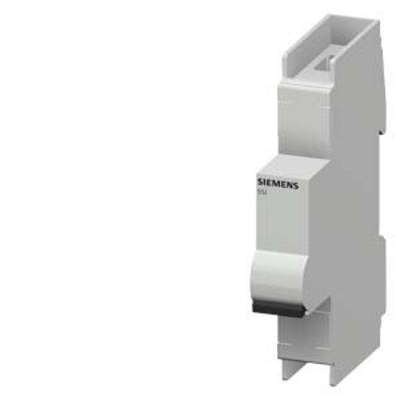 'Siemens circuit breaker', a single-pole grey circuit breaker for mounting on DIN rail, protects electrical circuits from overload.