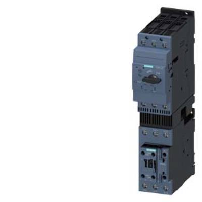 Industrial circuit breaker and contactor mounted side by side, for controlling electrical motors in industrial applications.