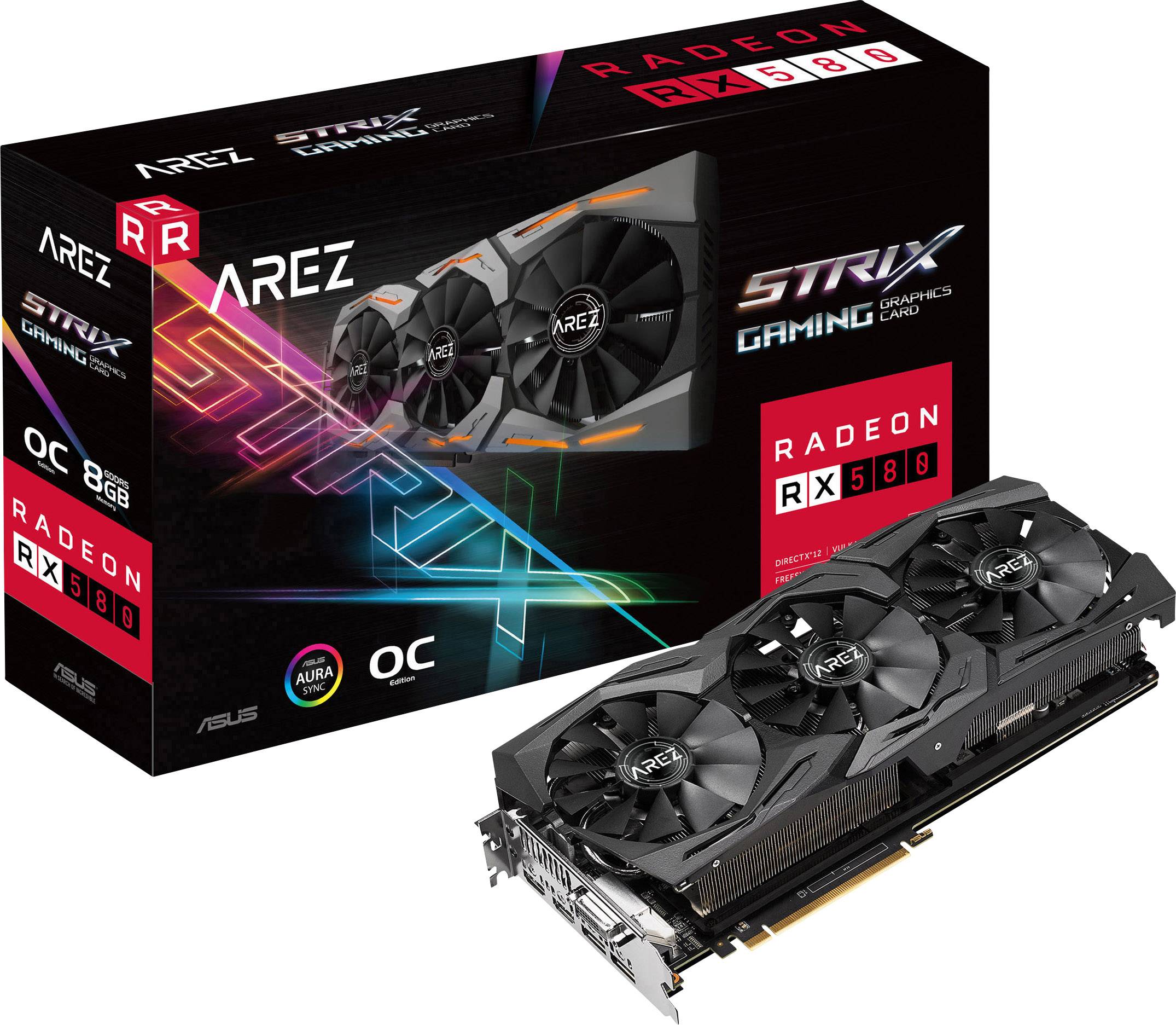 Asus GPU AMD Radeon RX 580 Arez Strix 8 GB GDDR5 RAM PCIe x16 HDMI™, DVI, DisplayPort