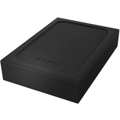 External black hard drive enclosure with 'ICY BOX' printed on the top surface.
