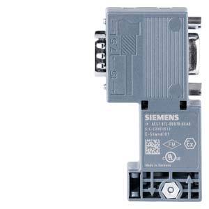 A Siemens plug adapter in grey with connection for industrial applications, showing the labelling and basic structure of the device.