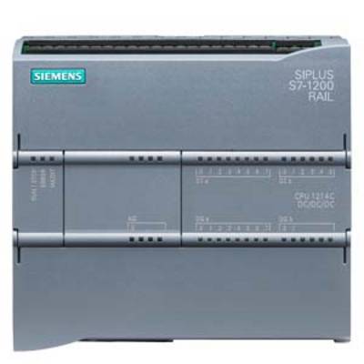 Industrial automation device 'Siemens SIPLUS S7-1200 RAIL', used for control and regulatory tasks in railway installations.