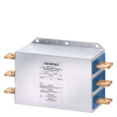A rectangular electronic component with a 'Siemens' label, likely an electrical capacitor or filter, with multiple connection tags.