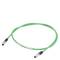 Green cable with metal connectors at both ends, depicted on a white background.