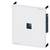 A white, rectangular device with a square opening in the centre, presumably an electrical ceiling installation.