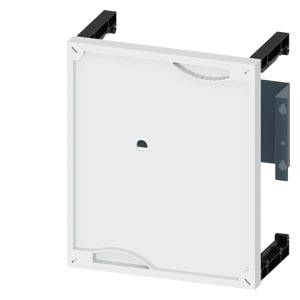 White square surface with a central hole mounted on a dark frame, possibly part of an assembly or installation.