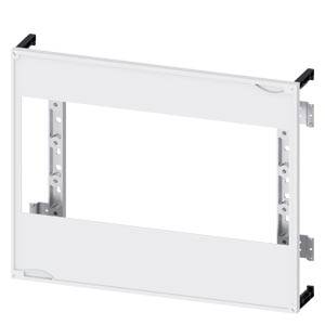 Rectangular metal frame for wall mounting, with brackets and screw holes on the sides. Suitable for use in wall structures.