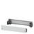 Two metal rails, one mounted vertically and one lying in front, with side mounting elements against a white background.
