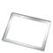 Metallic magnetic picture frame, rectangular, for displaying documents or photographs.