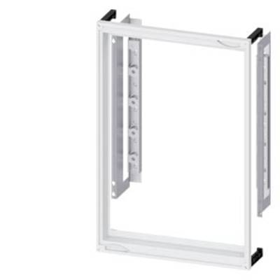 A rectangular, white metal frame with a mounting bracket on the left side, possibly part of a window or door.