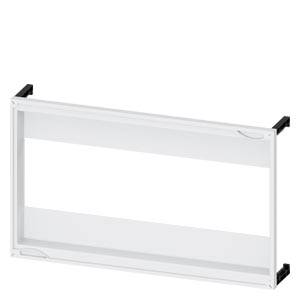 A white, rectangular built-in drawer frame with a black mounting element, shown in an open view. Suitable for kitchen cabinets.