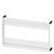 A white, rectangular built-in drawer frame with a black mounting element, shown in an open view. Suitable for kitchen cabinets.