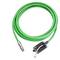 Green cable with a metallic plug at one end and a black connection box at the other.