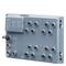 Industrial control device with numerous ports and digital control panel, used for controlling and monitoring machine processes.