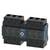 A black electrical power switch with multiple connection points; suitable for industrial applications.