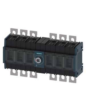 A multi-pole circuit breaker with side connections and front-mounted switching indication for controlling electrical circuits.