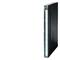 Black and grey rectangular server standing upright. Several white expansion slots are located on the left side in a vertical arrangement.