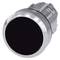 Round push button in silver and black. Suitable for electronic devices to control functions.