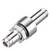 Metal coaxial adapter, cylindrical in shape with threads at both ends, used for connecting coaxial cables.