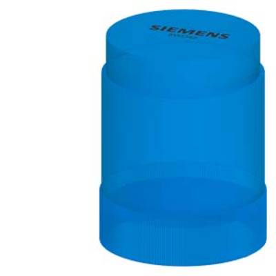 A blue plastic cylinder with the inscription 'SIEMENS'. The cylinder appears opaque and has a smooth surface.