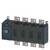 A black, multi-pole electrical load isolator with visible terminal connections on the top surface, primarily for industrial applications.