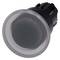 Black push button with transparent cover, suitable for use in electrical devices to control functions.
