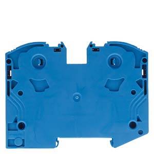 Blue plastic module, rectangular, with symmetrical recesses. Purpose not identifiable.