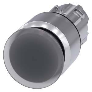 Round, silver and black press stud with a smooth surface.