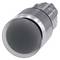 Round, silver and black press stud with a smooth surface.