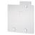 White square cover plate with four rounded corners and three screw holes, used for covering socket openings.