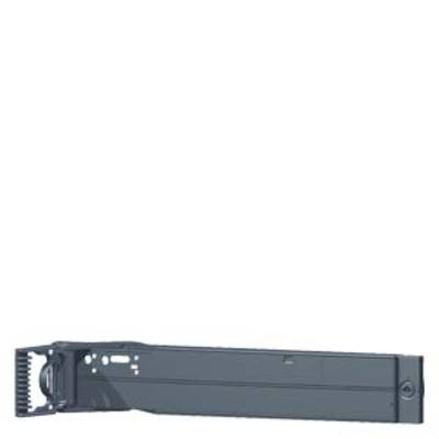 A grey metal construction with a mechanical lever on the left, horizontal strut on the right. Technical device, presumably for support or fastening.