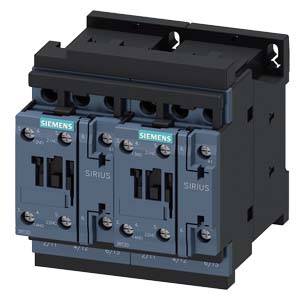 A Siemens contactor from the SIRIUS series, suitable for use in electrical control systems, black and blue, with multiple connections.