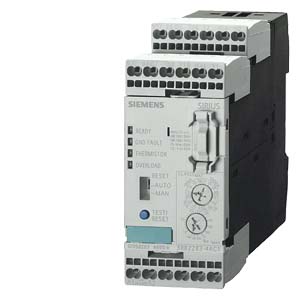 A Siemens electronic protection relay with multiple terminals and setting buttons, used in industrial applications.